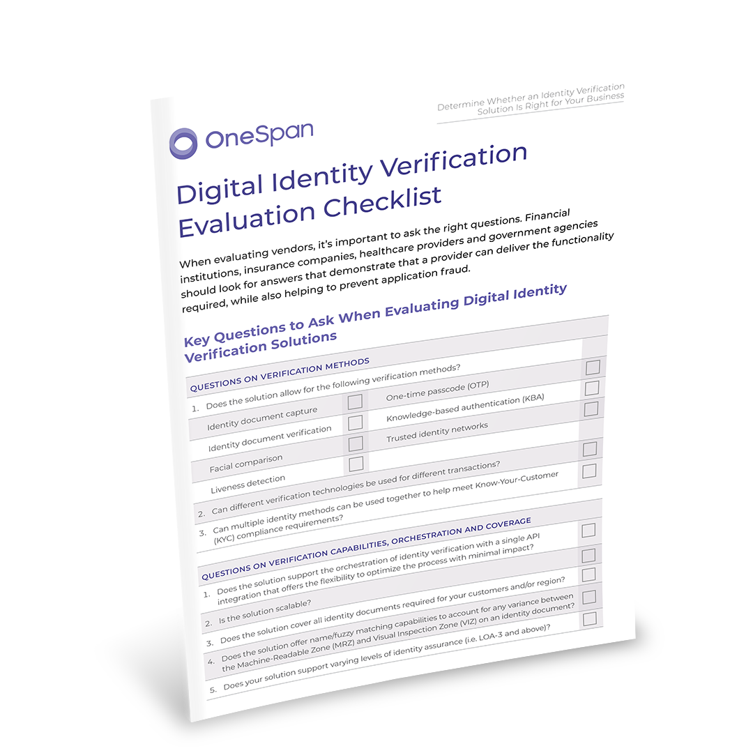 Liste de contrôle pour l'évaluation de la vérification de l'identité numérique