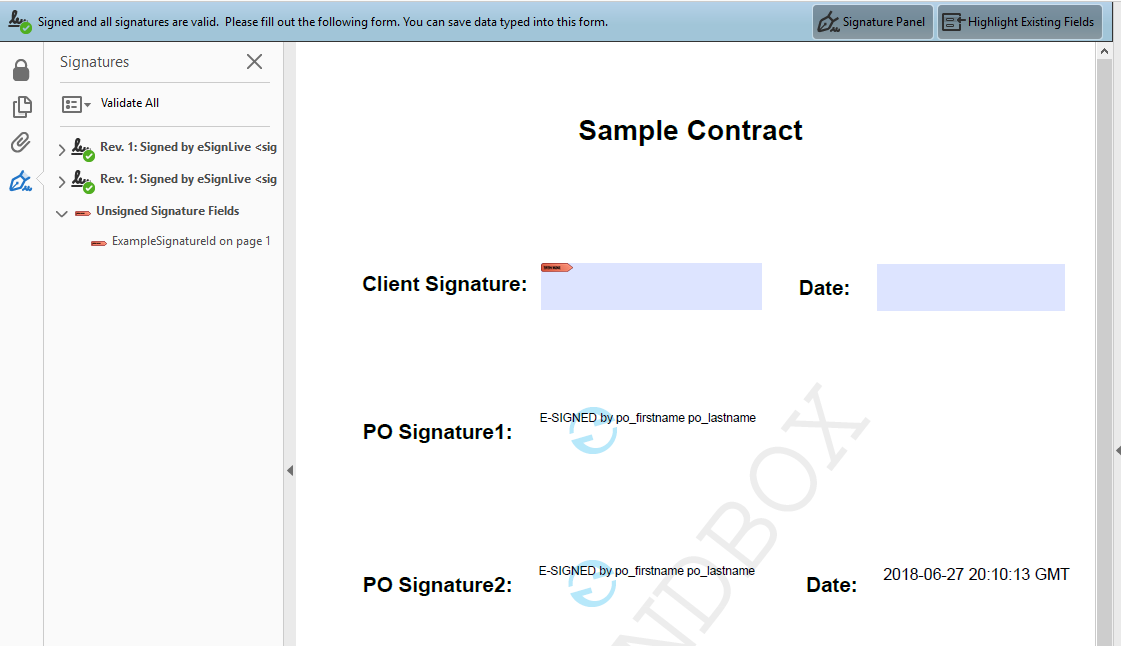 Sample contract
